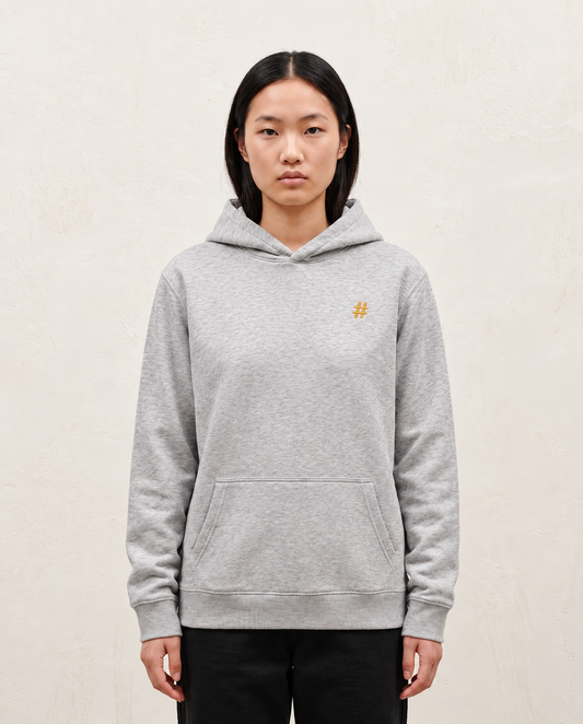 Hoodie Dièse à broderie dorée — Gris chiné