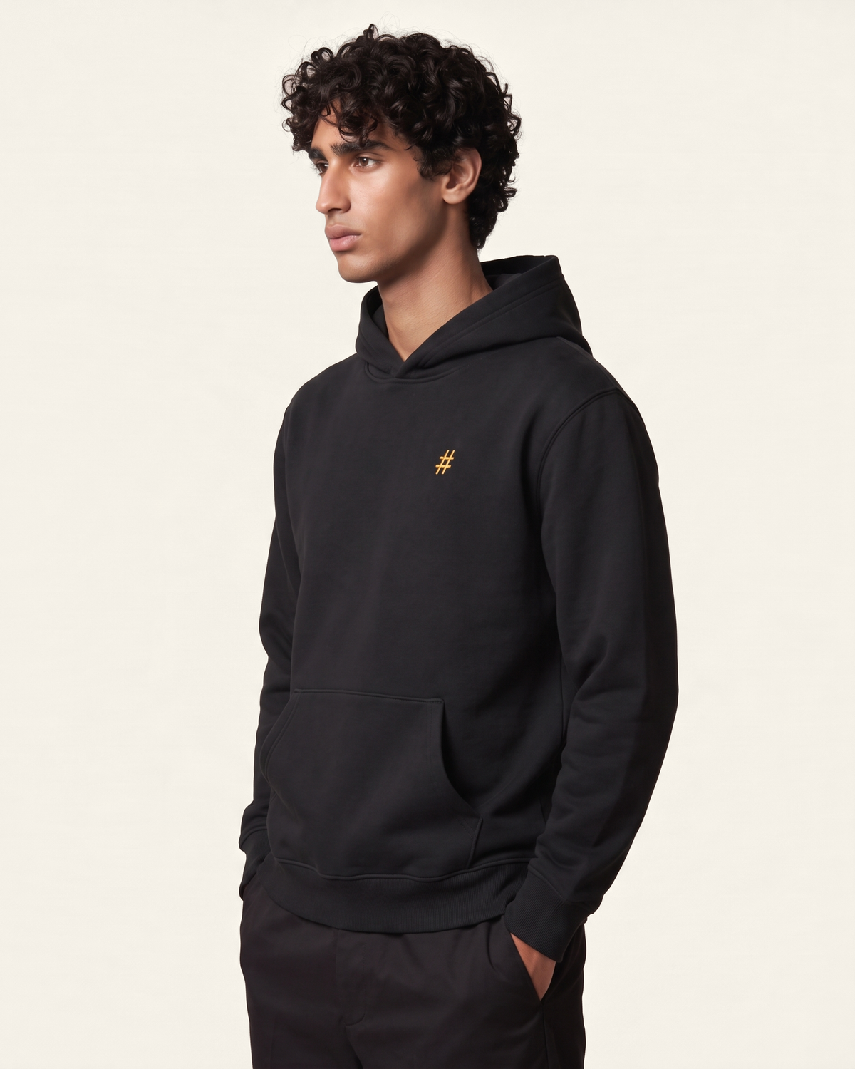 Dièse Hoodie with gold embroidery — Deep Black — ✦ LIMITED EDITION ✦