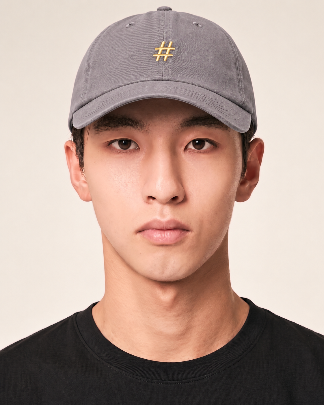 Dièse cap with gold embroidery — Light slate grey