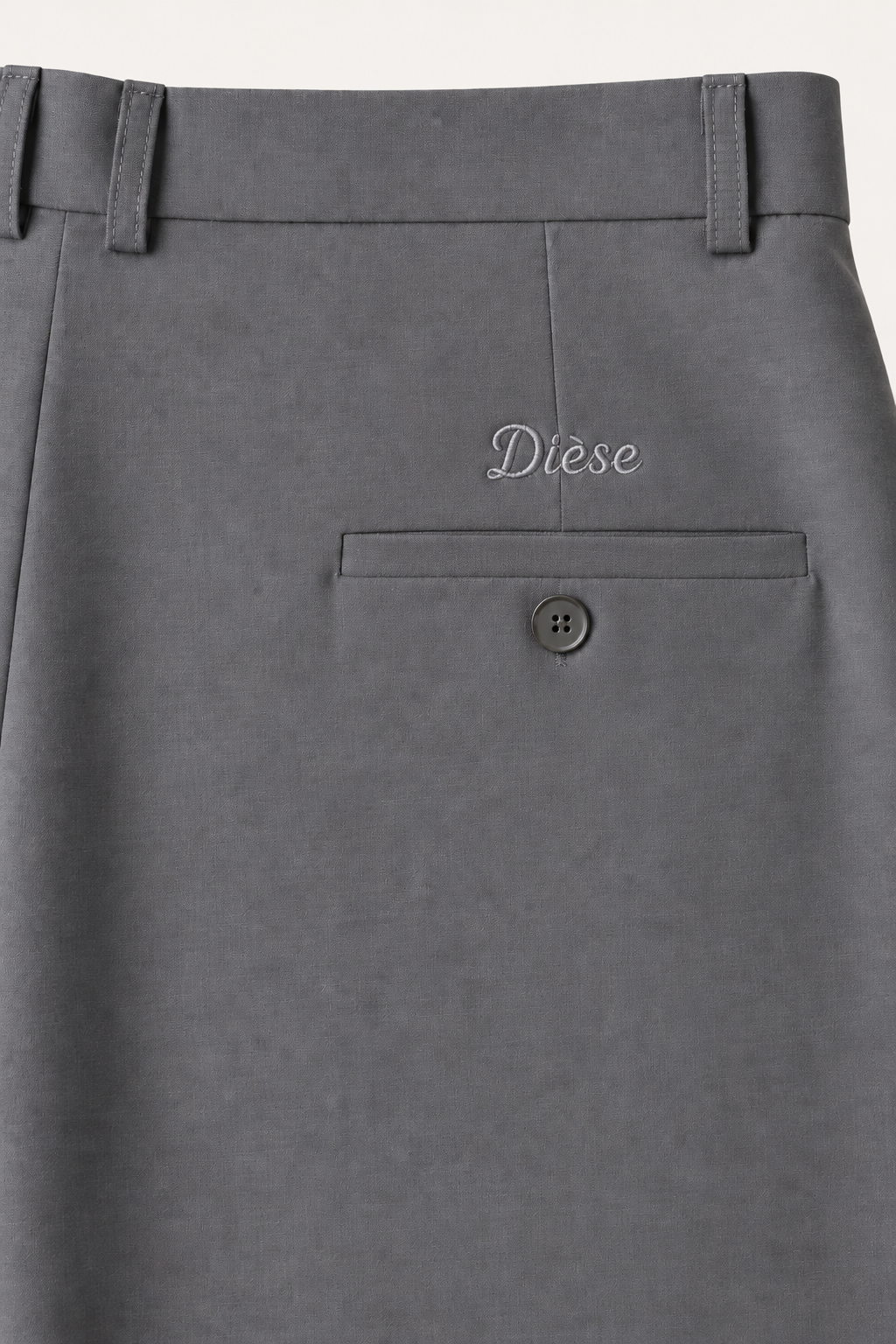 Dièse High-Waisted Trousers — Slate Grey