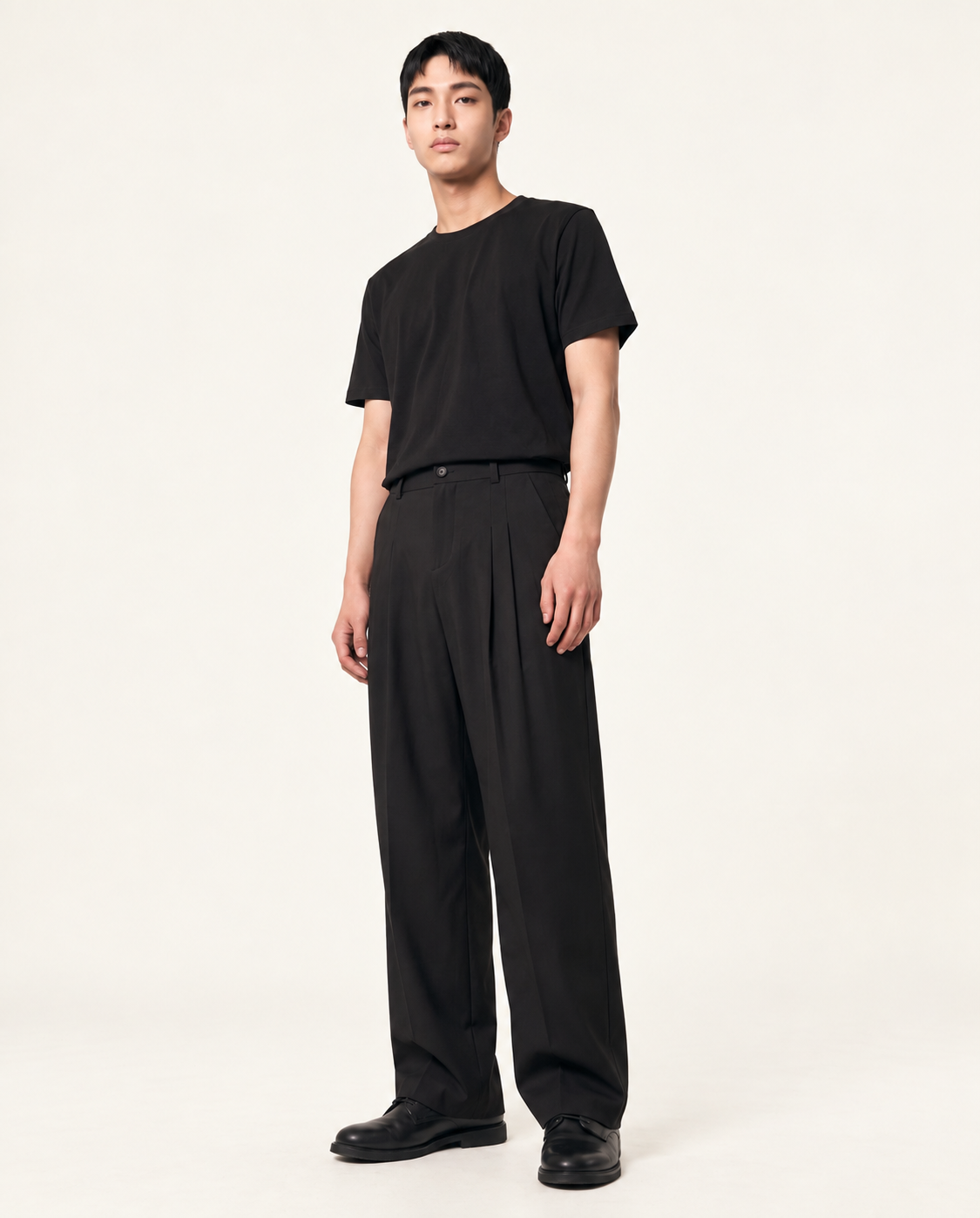 Dièse High-Waisted Trousers — Deep Black