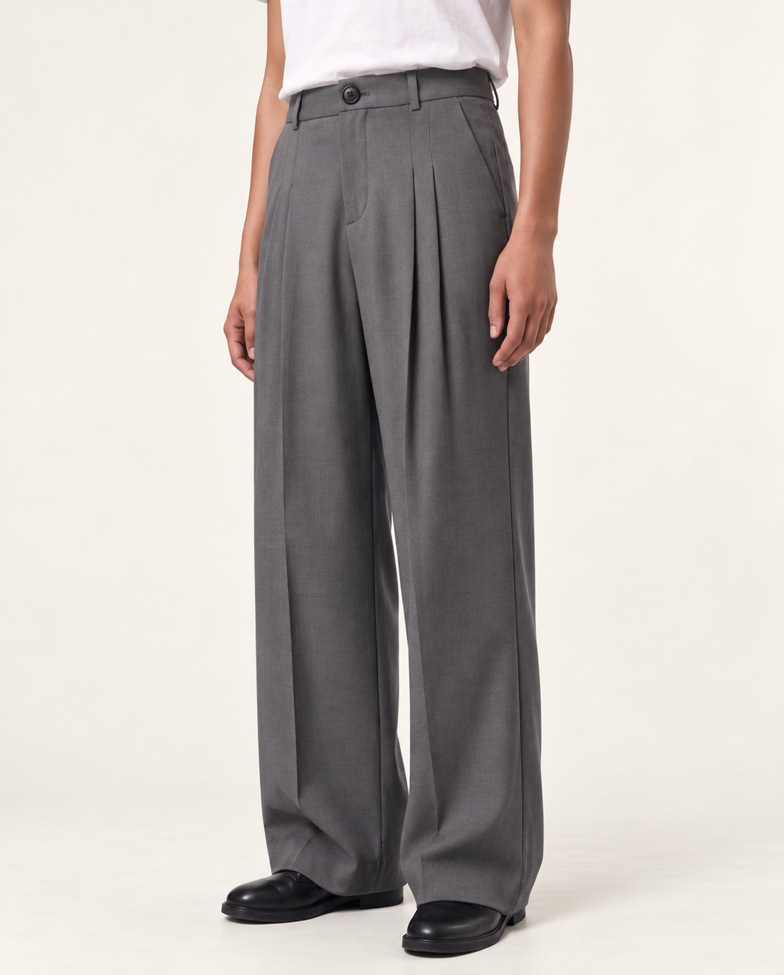 Dièse High-Waisted Trousers — Slate Grey