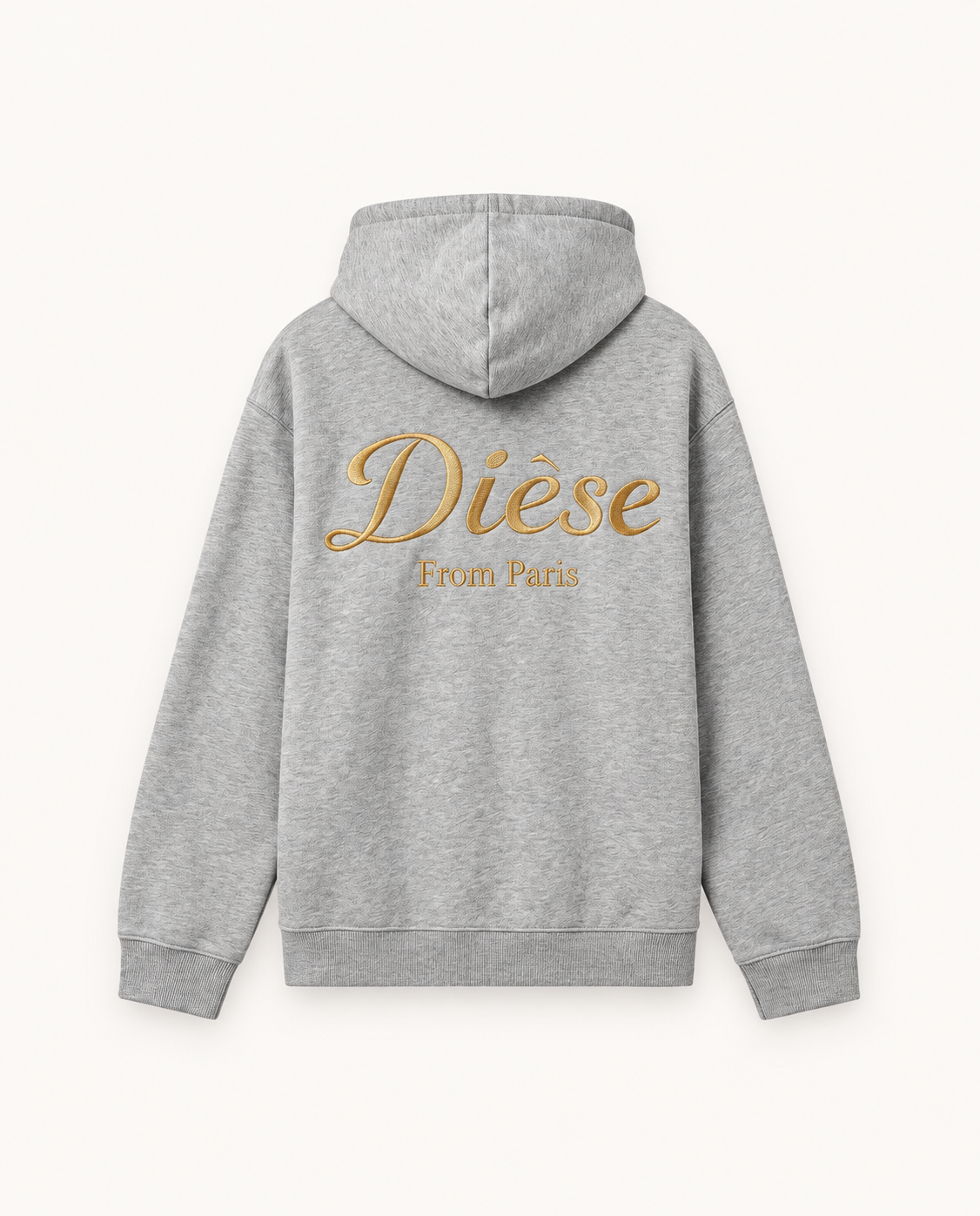 Sharp Hoodie with gold embroidery — Heather grey