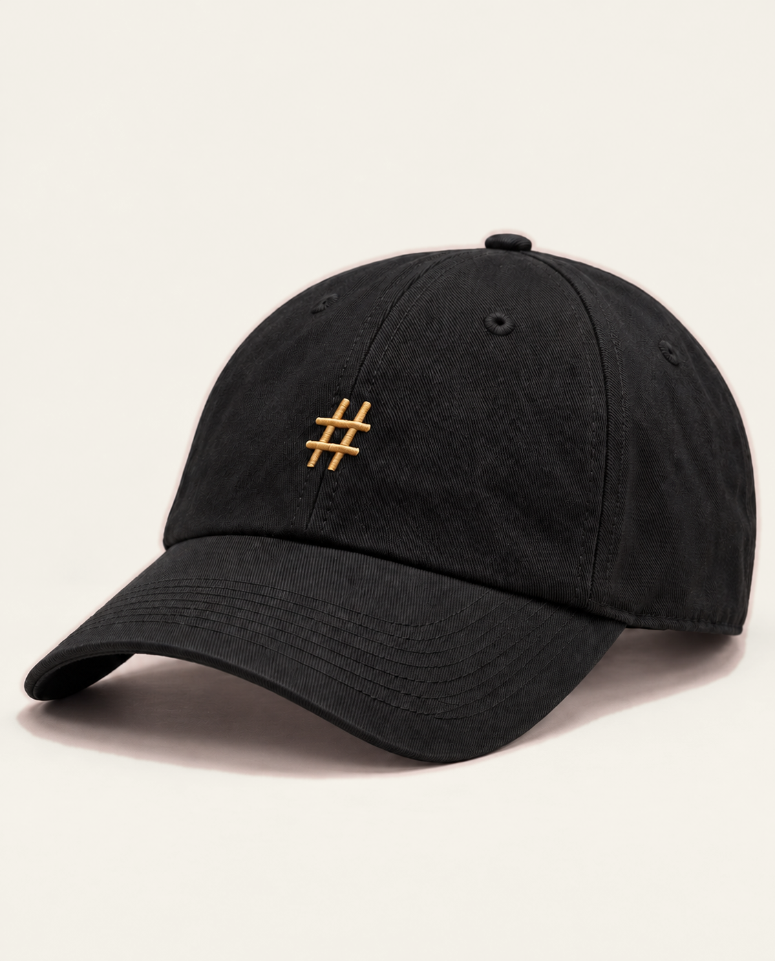 Dièse cap with gold embroidery — Deep black