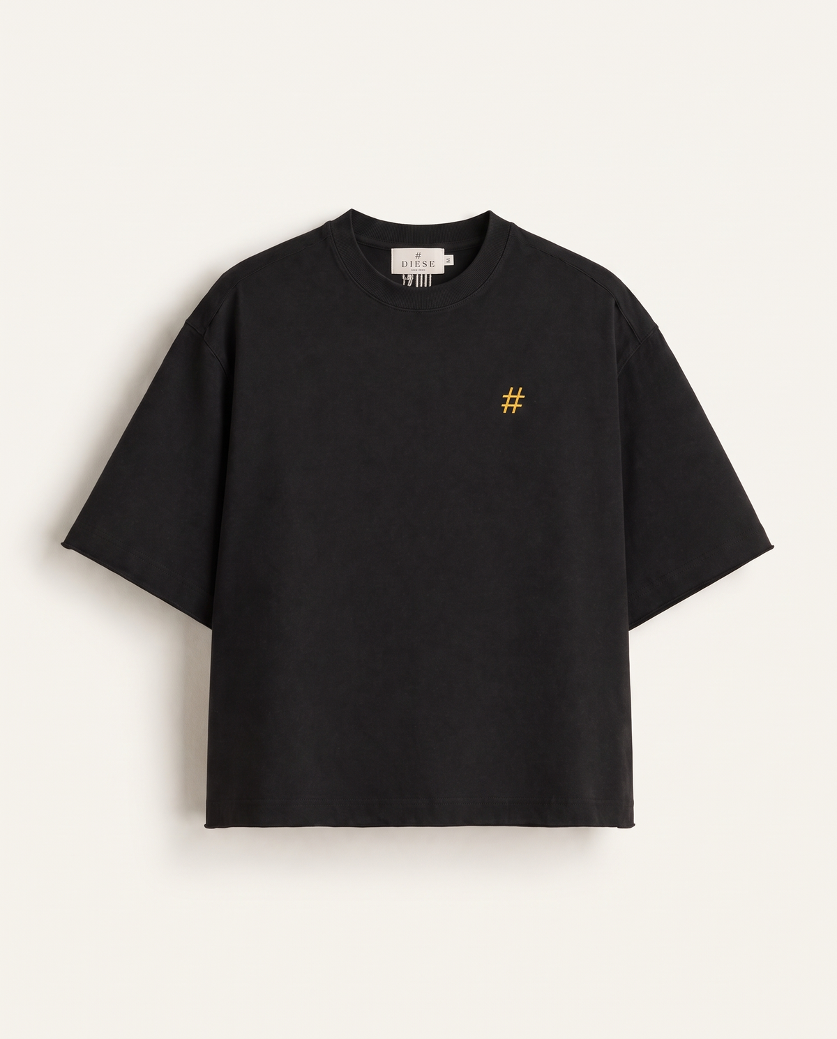 Oversized boxy-fit Dièse T-shirt — Deep black