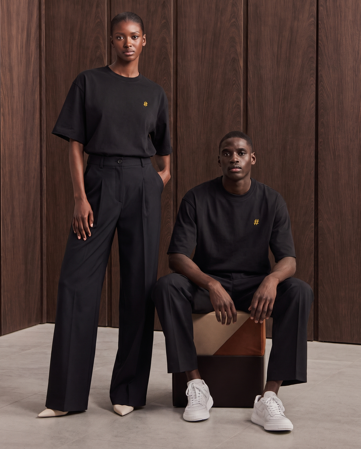 Oversized boxy-fit Dièse T-shirt — Deep black