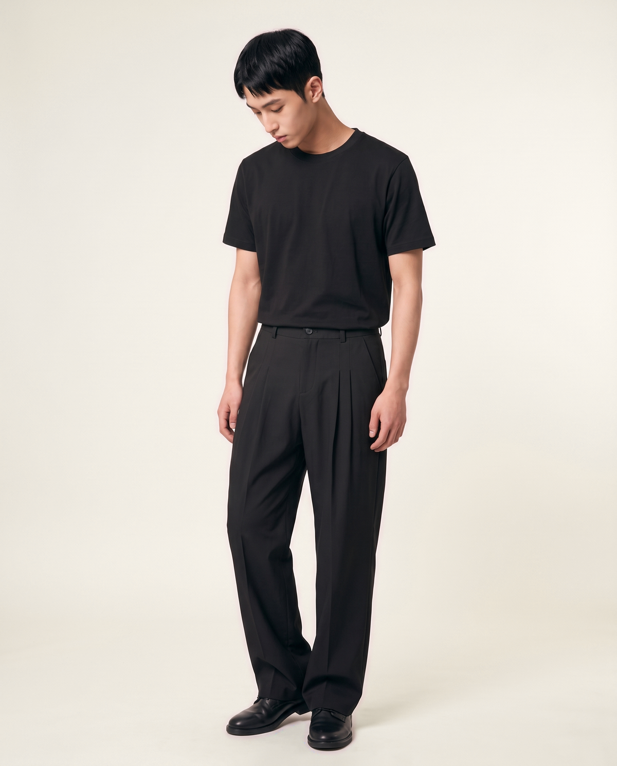 Dièse High-Waisted Trousers — Deep Black