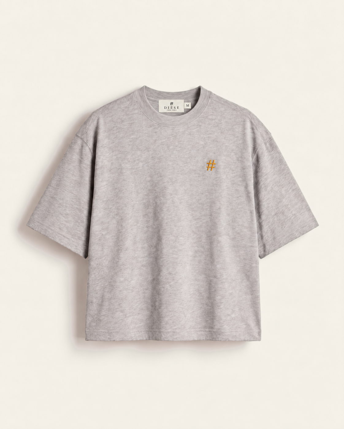 Oversized boxy-fit Dièse T-shirt — Heather grey